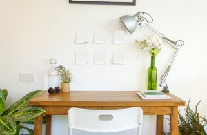 A Decluttered Workspace With Desk, Plants and Lamp | Vitacost.com/blog