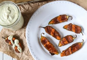 Vegan jalapeno poppers wrapped in bacon with ranch dip | Vitacost.com/blog