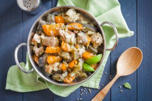 Chicken Bone Broth Stew with Vegetables in Pot | Vitacost.com/Blog