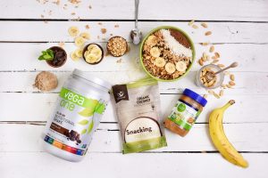 Smoothie Bowl with Ingredients Scattered Around | Vitacost.com/blog