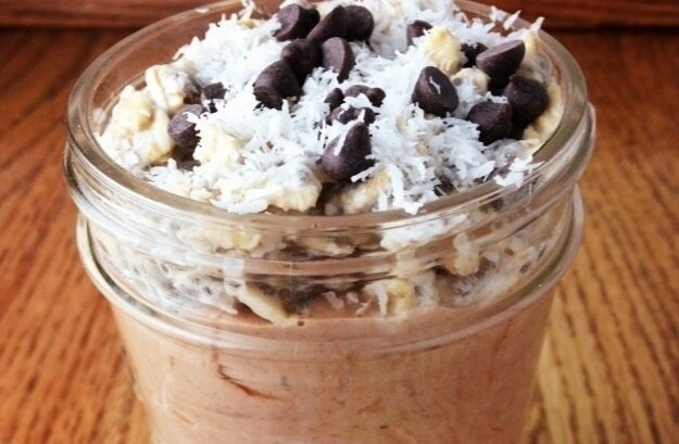 36 Easy Chocolate Recipes for Valentine’s Day Chocolate Overnight Oats with Shredded Coconut | Vitacost.com/Blog