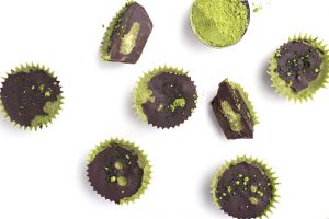 Matcha Chocolate Protein Dessert Cups on White Background | Vitacost.com/blog