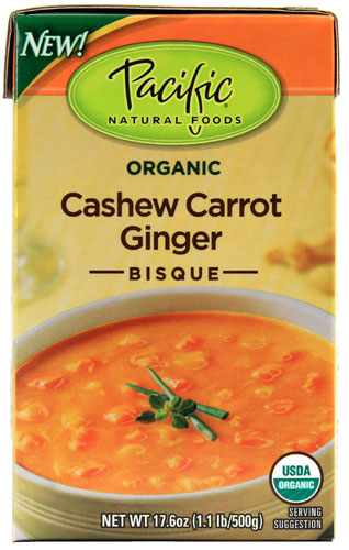 Pacific Natural Foods Organic Cashew Carrot Ginger Bisque | Vitacost.com/blog