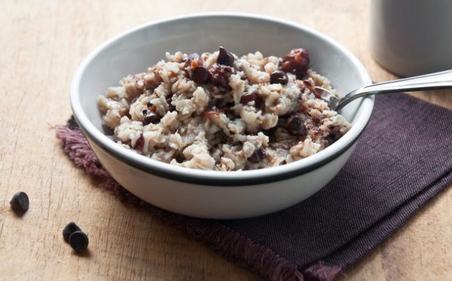 36 Easy Chocolate Recipes for Valentine’s Day  Bowl of Oatmeal with Cherries and Chocolate Chips | Vitacost.com/Blog
