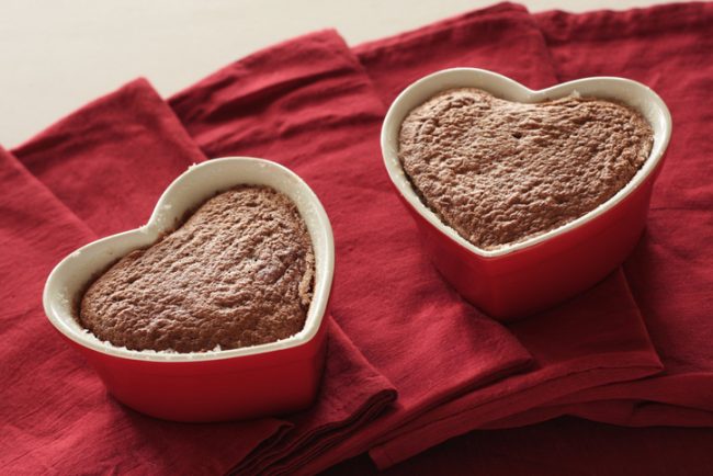 Flourless Dark Chocolate Torte Cakes  Heart-Shaped Ramekins Filled with Flourless Chocolate Torte | Vitacost.com/blog