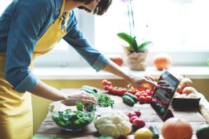 Woman Following a Gluten-Free Diet Preparing Meal From Fresh Produce | Vitacost.com/blog