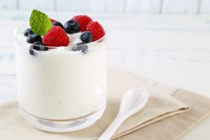 Homemade Vegan Yogurt in Glass Cup, Topped with Fruit | vitacost.com/blog