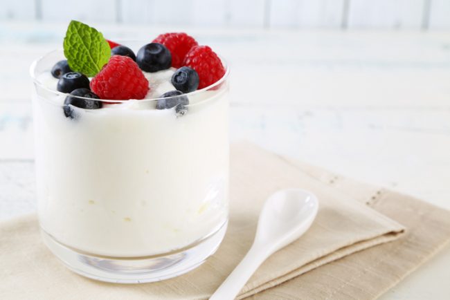 Homemade Vegan Yogurt in Glass Cup, Topped with Fruit | vitacost.com/blog