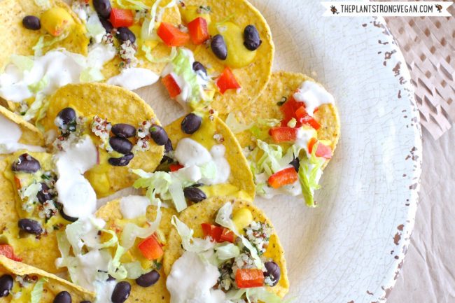 Recipe: Nachos with Vegan Cheese Sauce Plate of Nachos with Vegan Chickpea-Based Cheese and Cashew Cream | Vitacost.com/blog