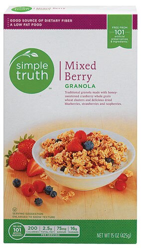 Box of Simple Truth Mixed Berry Granola for Layered Fruit Smoothie | Vitacost.com/blog