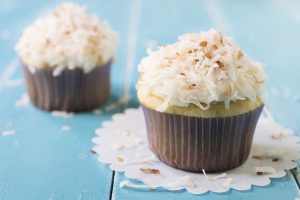Two Vanilla-Frosted Coconut Muffins | Vitacost.com/Blog