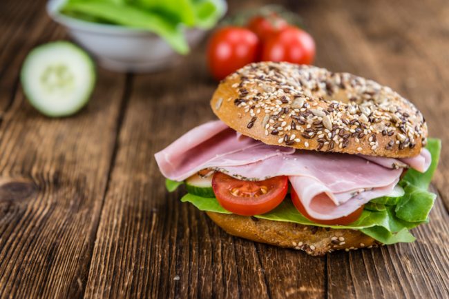 Homemade Gluten-Free Bagel Thin Sandwich with Ham | Vitacost.com/blog