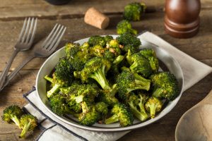 Roasted Broccoli on White Plate Setting | Vitacost.com/blog