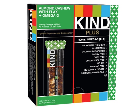 Top 10 Bars to Buy from Vitacost (and why) Kind Plus Omega-3 Almond and Cashew Bars | Vitacost.com/Blog