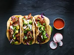 Homemade Mojo-Marinated Pork Tacos with Cabbage, Cilantro, Onions and Hot Sauce | Vitacost.com/Blog