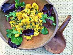Roasted Cauliflower Salad with Homemade Lemon Parsley Dressing
