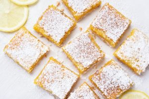 Homemade Lemon Bars Dusted with Powdered Sugar | Vitacost.com/Blog