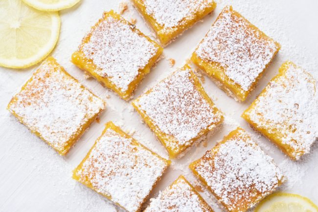Easy Sunshine Lemon Bars Recipe Homemade Lemon Bars Dusted with Powdered Sugar | Vitacost.com/Blog