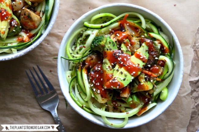 Korean-Inspired Zoodle Stir-Fry Bowl | Vitacost.com/blog