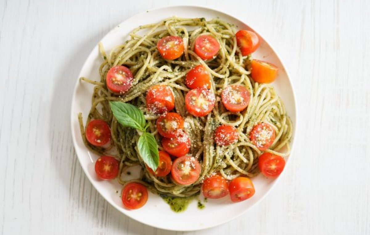 Pesto Pasta with GarlicInfused Olive Oil Vitacost Blog