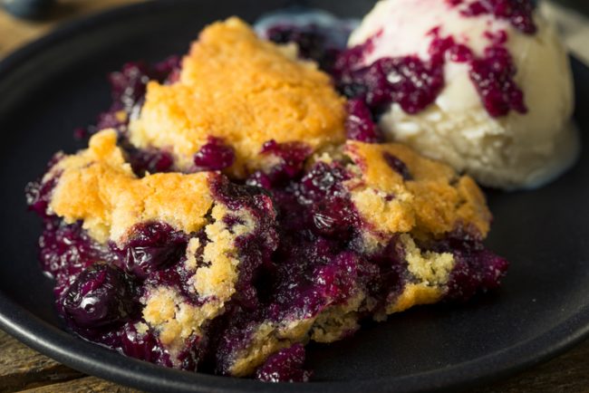 Sweet & Easy Blueberry Cobbler Recipe Homemade Blueberry Cobbler Dessert with Ice Cream | Vitacost.com/Blog
