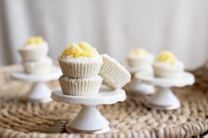 Mini Pina Colada Dessert Cups with Pineapple-Coconut Topping on White Pedestals | Vitacost.com/blog