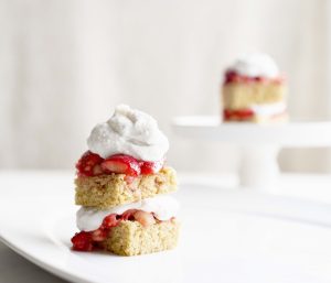 1 Gluten-Free Strawberry Shortcake with Coconut Cream on White Plate | Vitacost.com/blog