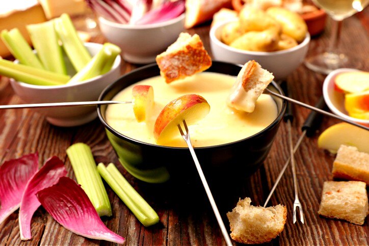 Dairy-Free Cheese Fondue with Apple slices, bread, veggies and More for Dipping | Vitacost.com/Blog