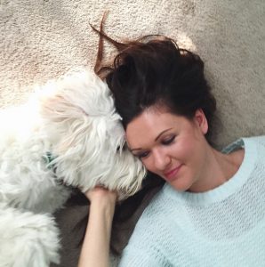 Holistic Living: How to Get Healthy with Brit Winsett Britteny Winsett of Celery in the City Cuddling with Goldendoodle| Vitacost.com/Blog