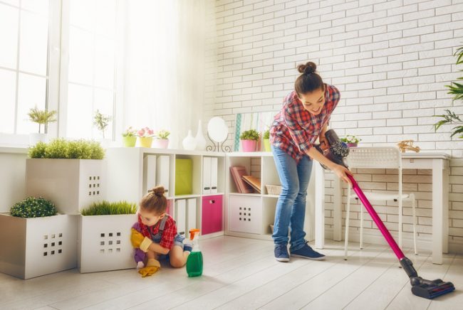 Woman & Daughter Decluttering and Cleaning Playroom to Get  Organized | Vitacost.com/blog