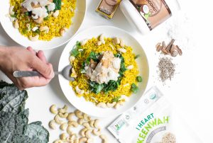 Homemade Turmeric Coconut-Cashew Quinoa Bowl with Kale, Tempeh and Tahini | Vitacost.com/Blog