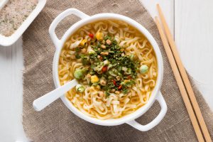 Homemade Healthy Ramen Noodles with Veggie and Herbs on Top | Vitacost.com/Blog