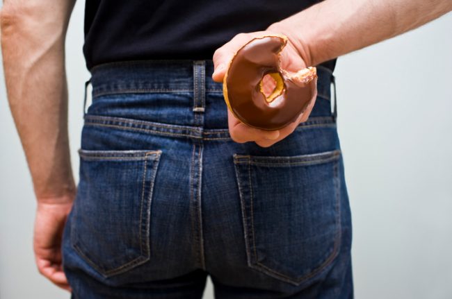 Man Hiding Glazed Donut Behind His Back Because of Worry About Food Shaming | Vitacost.com/blog