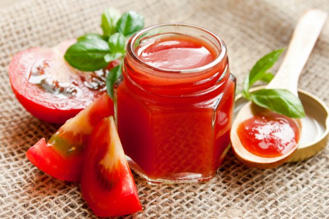 Cultured Homemade Ketchup Recipe Homemade Ketchup in Small Glass Jar with Tomatoes | Vitacost.com/blog