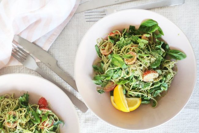 Homemade Edamame Pasta with Creamy Green Tahini Sauce | Vitacost.com/Blog