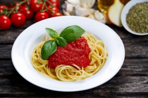 Paste with Vegan Blender Pasta Sauce on White Plate | Vitacost.com/blog