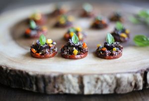 Homemade Paleo Pepperoni Pizza Bites Garnished with Basil | Vitacost.com/Blog