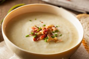Easy Potato Soup in Cream-Colored Bowl | Vitacost.com/blog