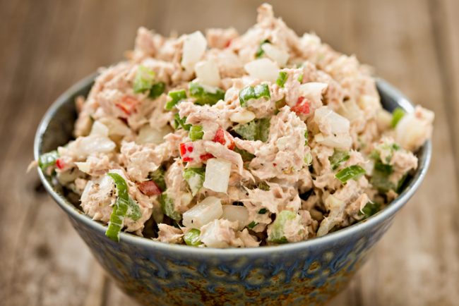 Cilantro Salmon Salad Recipe Cilantro Salmon Salad with Veggies in Small Bowl | Vitacost.com/blog