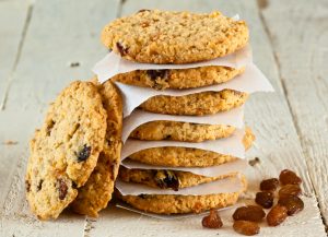 Stack of Egg-, Dairy- & Gluten-Free Oatmeal Cookies with Raisins | Vitacost.com/blog