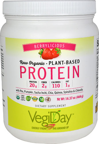 Natural Factors VegiDay Raw Organic Berrylicious Plant Based Protein | Vitacost.com/Blog