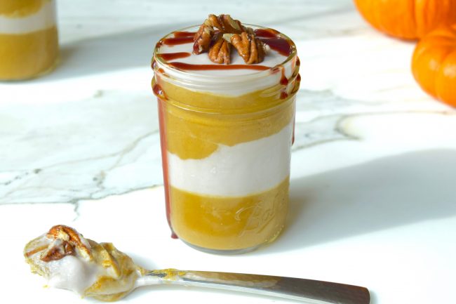 Pumpkin Pie Dessert Parfait Recipe (Vegan) Homemade Vegan Pecan Pumpkin Pie and Coconut Caramel Parfait | Vitacost.com/Blog
