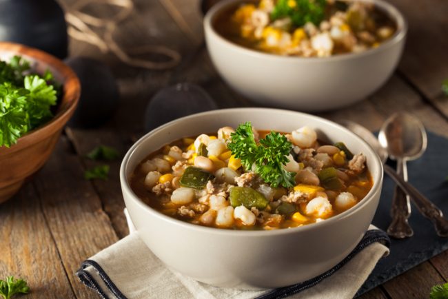 Slow Cooker White Bean Chicken Chili Homemade White Bean Chicken Chili Garnished with Fresh Herbs | Vitacost.com/Blog