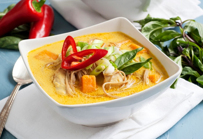 Sweet Potato Thai Curry Soup Recipe Homemade Sweet Potato Curry Chicken Noodle Soup | Vitacost.com/Blog