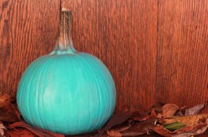 Teal pumpkin on Halloween