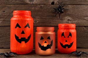 Halloween Jack-o'-Lanterns made from Mason Jars | Vitacost.com/Blog