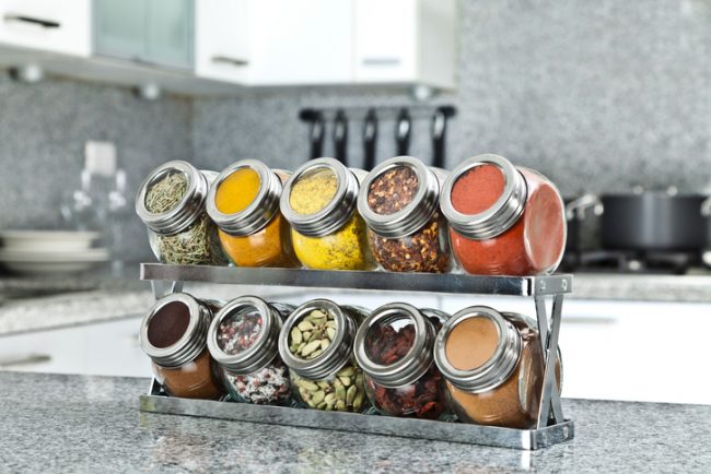 10 Homemade Spice Blends on Spice Rack in Kitchen | Vitacost.com/blog