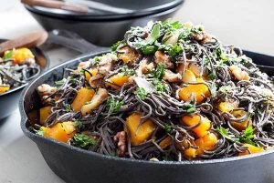 Homemade Gluten-Free Black Bean Pasta with Roasted Butternut Squash, Veggies and Parmesan | Vitacost.com/Blog