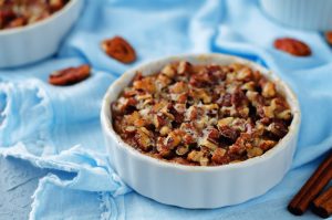 Homemade gluten-free stuffing with sweet potatoes, nuts and cranberries