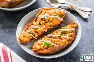 Vegan Sweet Potato Skins with Cashew Ricotta Cheese Sauce | Vitacost.com/Blog
